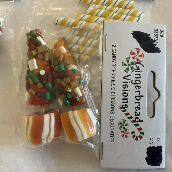 Gingerbread Visions Miniature Crafting Pieces NEW Candy Canes And Candy Trees - Picture 4 of 4